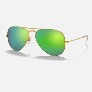 Aviator flash lense SUNGLASSES in green, like new